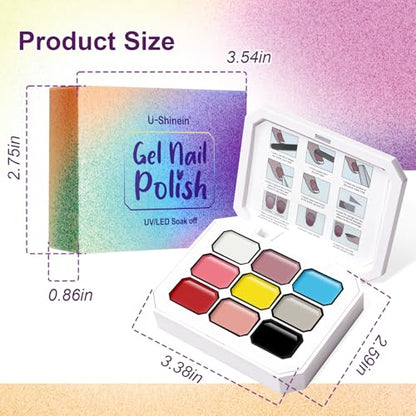 Gradient Painting Gel, 9 Colors Ombre Gel 3D Sculpture Effect Black&White Nude Pink Sponging for Pigment Pat Aura Nails French Manicure Soak Off UV Artistic Inspiration - color: Artistic Inspiration set