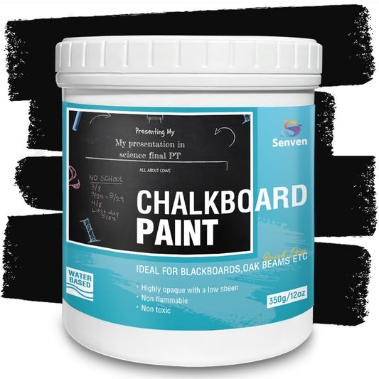 Chalkboard Paint Black Chalk Board Paint for Wood, Metal, Glass, Wall, Plaster Boards Sign, Frame, Interior/Exterior, Built-in Primer & Top Coat, Black Matte Finish, Acrylic, Non-Toxic, 350g, 12oz - color: Matte Black, size: 12 Fl Oz (Pack of 1)