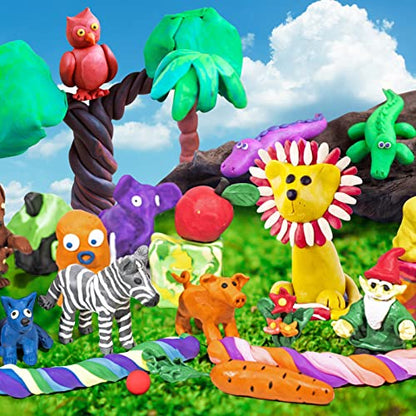 Air Dry Clay, 48 Colors Modeling Magic Clay for Kids | Includes Tools, Soft & Ultra Light, Ages 3-8+ Years, Boys & Girls - color: 48 Colors