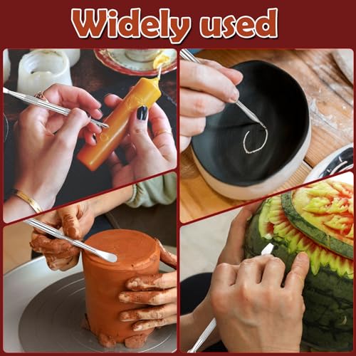 Piriuuo Wax Carving Tools Set, Stainless Steel Clay Sculpting Tools Double-Ended Pottery Carving Tools Wax Modeling Tools Dental Carvers Tools Wax Accessories Modeling Sculpting and Shaping(3 Styles) - size: 3 Style