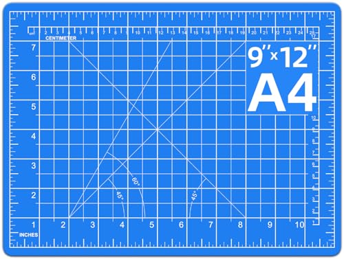 DIYSELF Cutting Mat 9in×12in, Cutting Mats for Crafts, Self Healing Cutting Mat A4, Fabric Cutting Mats Double Side for Sewing, Quilting, Craft Mat for Desktop, Matting & Mounting Materials - color: Blue, size: 12"L x 9"W