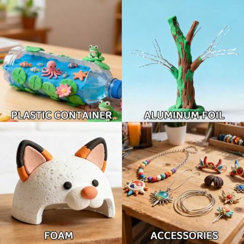 2.2 Lbs/1kg LitoJoy White Air Dry Foam Clay Pro Pack - Modeling, Soft, Light Weight for School Supply, Art Projects, Halloween Deco, Cosplay Props, Slime Supplies, Flower Mirror for Kids and Adults