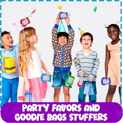Bedwina Mini Magnetic Drawing Board for Kids - (Pack of 12) Backpack Keychain Clip Drawing Boards, Erasable Doodle Sketch Writing Pad Boys & Girls, Birthday Kids Party Favors - size: 12 Count (Pack of 1)