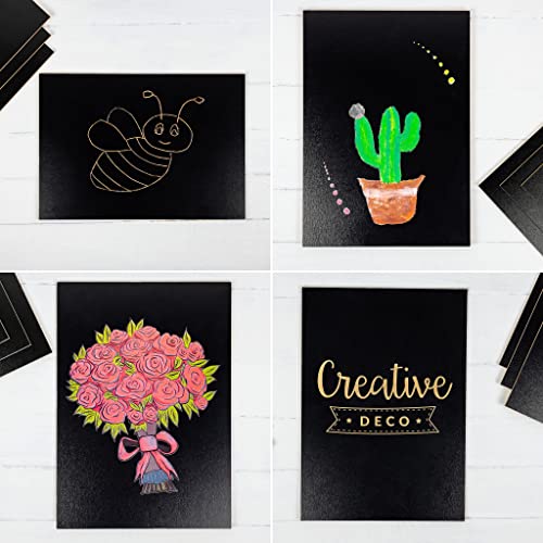 Creative Deco 10 x MDF Board Sheet Black | 12 x 8 | Perfect for Home Decor, Arts and Crafts, Painting, DIY Projects, Laser Cutter, CNC Machine, Scroll Saw, Stenciling, Pyrography