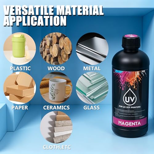UV DTF Ink Hard Ink 500ml for Printer Printing on A B Films for XP600 TX800 i3200 i1600 L805 1390 DX5 DX6 DX7 DX10 UV Sticker Printer(6×500ML CMYKWV One Set) - style: 6×500ML CMYKWV One Set