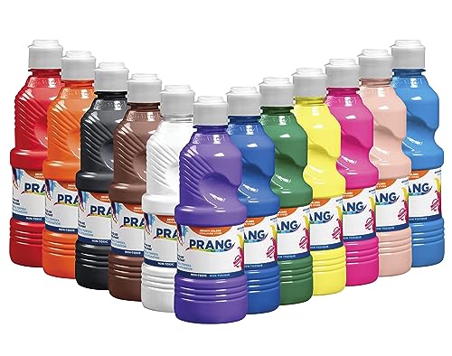 Prang Ready-to-Use Tempera Paint Set, Assorted Colors, Pint Set of 12