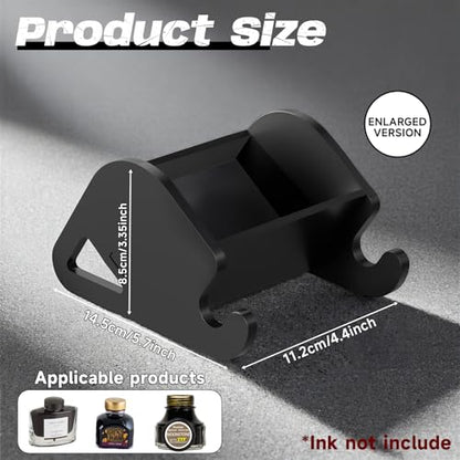 Homakover 1 Pack Acrylic Tilting Glass Ink Bottle Holder with Non-Slip Bottom, Calligraphy Oblique Nib Holder Stand, Tabel Decoration Fit for Ink bottle Pen, Ink bottle Not Include (Large) - size: Large