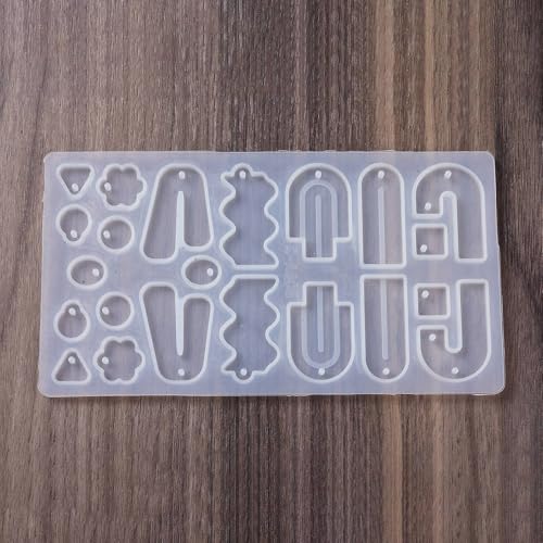 1PC Assorted Shape Pendant Silicone Molds Resin Epoxy Casting Molds for Earring Necklace Keychain Charms Pendants Jewelry Making DIY Gem Cabochon Craft Supplies White 200x110x5mm - color: White-8