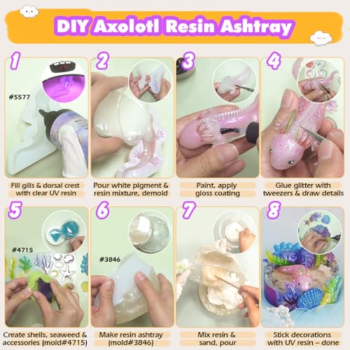 Axolotl Resin Molds for Epoxy Plaster Clay Crafts - color: Axolotl