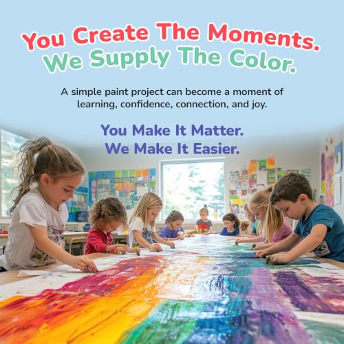 S&S Worldwide Color Splash! Washable Tempera Paint Set of 12-16oz Easy-Pour Paint Bottles in 11 Bright Colors - Great for Arts & Crafts, School, Classroom, Poster Paint, Non-Toxic