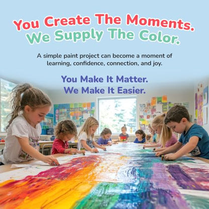S&S Worldwide Color Splash! Washable Tempera Paint Set of 12-16oz Easy-Pour Paint Bottles in 11 Bright Colors - Great for Arts & Crafts, School, Classroom, Poster Paint, Non-Toxic