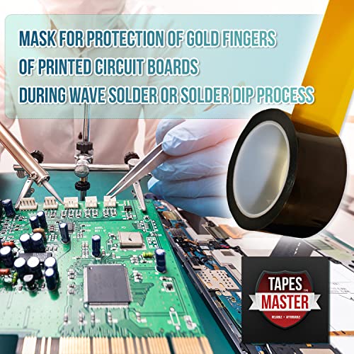 Tapes Master 5 Rolls - 1/4" x 36 Yds 1 Mil Kapton Tape - Polyimide High Temperature Heat Rresistant Tape with Silicone Adhesive - No Residue - color: 5 Rolls - 1/4" x 36 Yds, size: 1 Mil