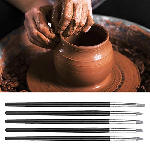 5PCS Silicone Clay Sculpture Tools Set, 20cm Clay Silicone Shaper Oil Pastel Blender Brush for DIY Handicraft Sculpture Pottery Nail Art