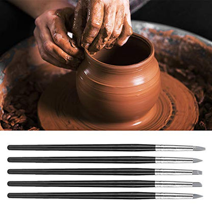 5PCS Silicone Clay Sculpture Tools Set, 20cm Clay Silicone Shaper Oil Pastel Blender Brush for DIY Handicraft Sculpture Pottery Nail Art