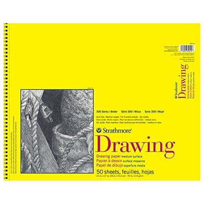 Strathmore 300 Spiral Drawing Pad 14X17 50Sh - size: 14x17, style: Wire Binding