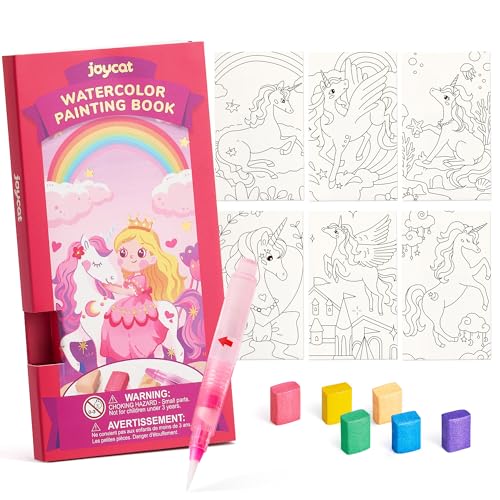 JoyCat Pocket Paint with Water Coloring Books for Kids, Art & Craft Activity Toy Set, Creative Travel & Home Painting Kit, Gifts for Girls & Boys Ages 3-8 (Magical Pony) - style: 1 Pack - Magical Pony