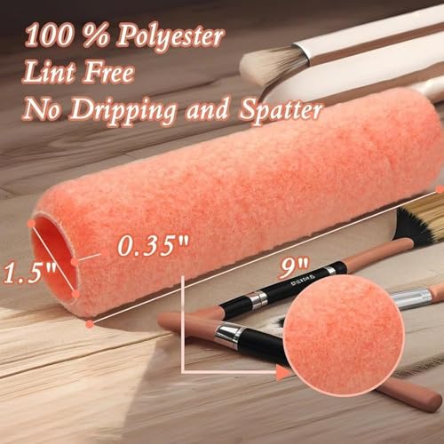 King Origin Paint Roller Covers, 3 Pack, 9 Inch Paint Roller, 3/8 Nap High Dense Roller Covers for Smooth and Textured Rough Surfaces - size: 9-Inch, 3 PCS