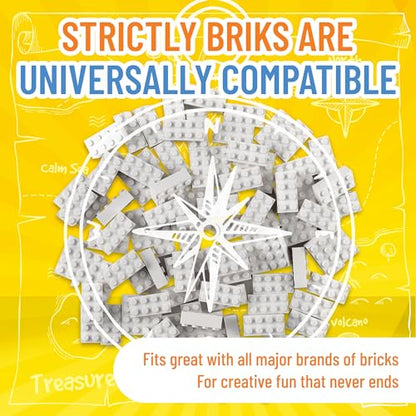 Strictly Briks Classic Bricks Starter Kit - Creative Building Blocks Set - Stackable White 2x4 Kids Blocks - Compatible with Major Brick Brands - 96 Pieces, White - color: White 2x4 - 96 Pieces