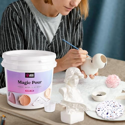 LET'S RESIN Resin Casting Powders 3000g, Fast Cured Casting Resin Kit for Beginners,20~30 Minutes De-Mold, Water Activated Plaster Powder Kit for Molds, Easy Mixing & Self Leveling - size: 3000g