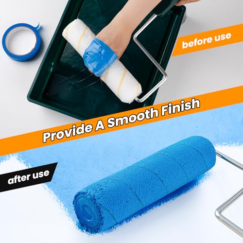 Paint Roller Covers, 18 Pack, 9 Inch Microfiber Paint Roller, 3/8" Nap Covers for Paint Roller Frame, Rollers for Painting, Paint Supplies for Painting Walls