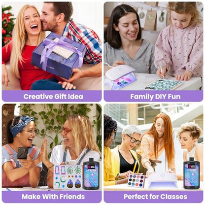 LET'S RESIN UV Resin Jewelry Making Kit - 153Pcs Crystal Clear 250g UV Resin Kit with Light, UV Resin Molds, Resin Starter Kit for Beginners, Keychain&Earring Making, Craft Decor - size: 250g Jewelry Making Kit