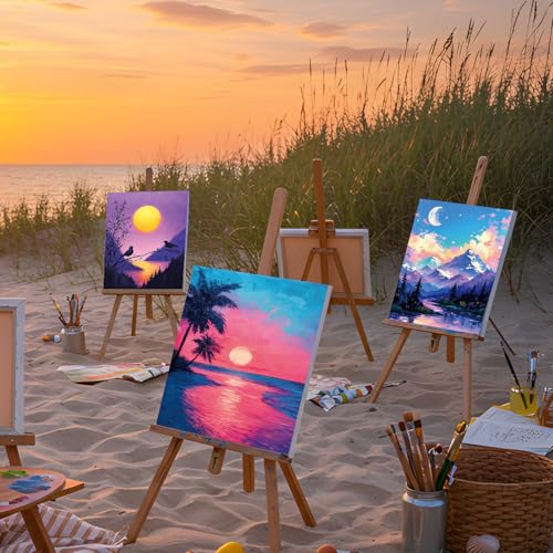 Sherr 12 Pcs Pre Drawn Canvas Pre Printed Canvas for Adults Sip and Paint Party Canvases Painting Kit for Summer Easter Mother's Day Party Favor(Beautiful View,8 x 10 Inch) - size: 8 x 10 Inch, style: Beautiful View