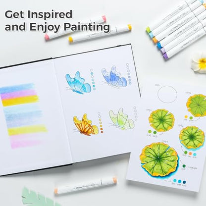 Ohuhu Marker Pads Art Sketchbook, 7"x10" Large Paper Size, 120 LB/200 GSM Drawing Papers, 78 Sheets/156 Pages, Hardcover Sketch Book for Alcohol Markers Christmas Gift - size: 7" x 10"
