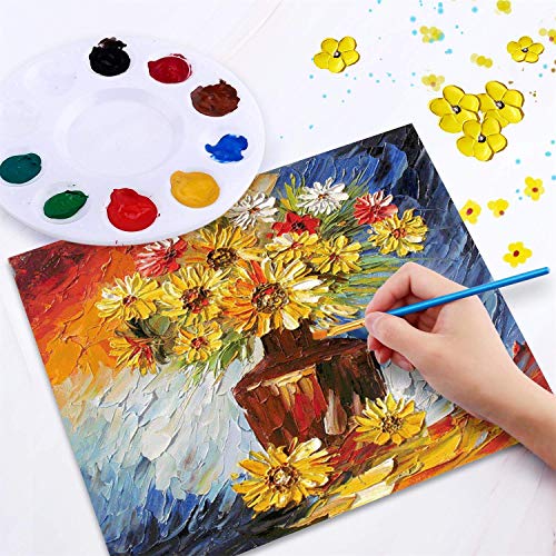 Painting Brush Palette Set, with 12 Packs of 120 Brushes and 12 Palettes,Nylon Brush Head, Suitable for Oil Watercolor, etc., Perfect Art Painting Set. - size: 120 Brushes 12 Palettes