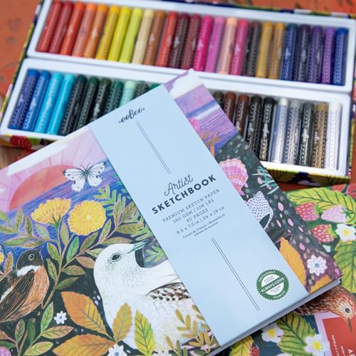 eeBoo Oil Pastels Strawberry Peeps - 50 Artist-Quality Blendable Color Sticks, Bold Pigments for Drawing & Blending, Sliding Gift Box, Kids Ages 5+ - style: Rainbow Peeps