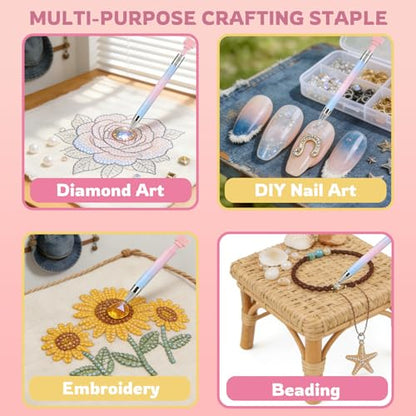 Diamond Painting Roller & Wax Pen Kit, Diamond Art Tools Set | Smooth roller and refillable wax pen help press drills firmly and pick gems faster