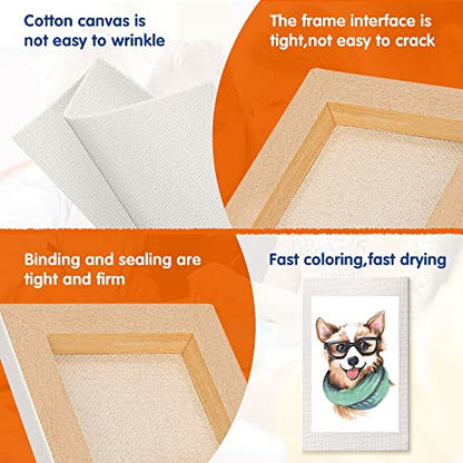 FIXSMITH Mini Stretched Canvas for Painting - 24 Pack 4 x 6 Inch, 2/5” Profile Small Canvases, 100% Cotton Little Blank Canvas, Home Decor Project, Art Supplies for Acrylic Oil Painting - size: 4"X6"