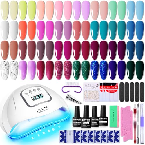 JODSONE Gel Nail Polish Kit with U V Light 32 Colors Gel Polish Set Soak Off Nail Kit Nail Art Salon or Home DIY Manicure Tools Gifts for Women - color: gel color 05