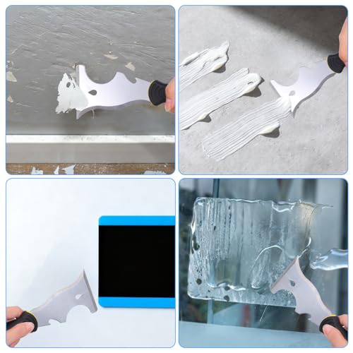 4PCS Stainless Steel 10 In 1 Multi Function Paint Scraper, Putty Knife, Taping Knife, Spackle Tool, Metal Scraper With Hammer End