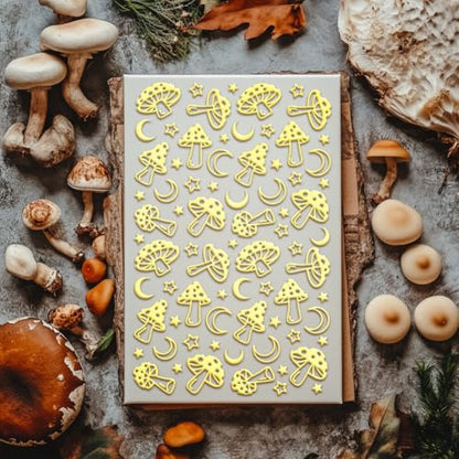 CHGCRAFT 4Sheets Mushrooms Leaves Polymer Clay Texture Sheet Butterfly Rubber Clay Texture Mat for Polymer Clay Making Earrings Jewelry DIY Crafts 4x2.6inch - style: Mushrooms