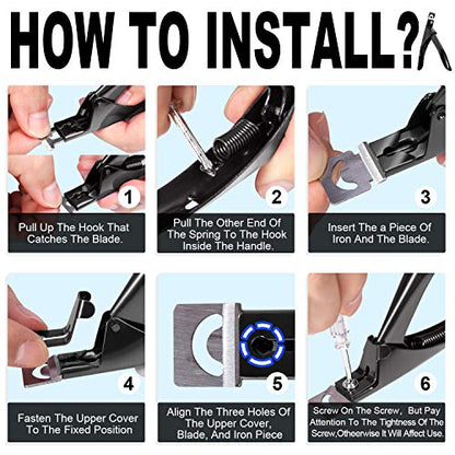 Black Premium Adjustable Stainless Steel Artificial Acrylic Fake False Nail Tip Clipper Cutter Trimmer Manicure Pedicure Sharp Blade Clip Tool For Salon Home Nail Art Beauty Design DIY - color: Metal Black