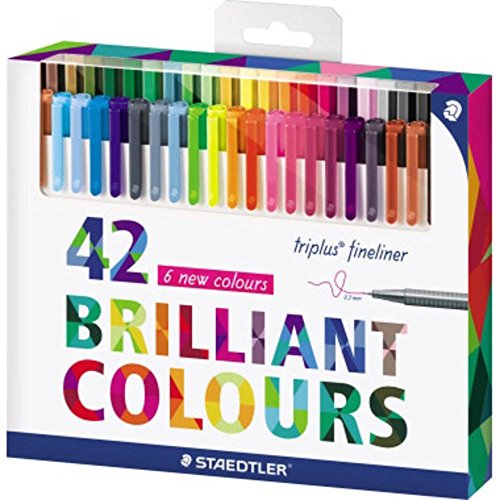 STAEDTLER 334C42 Triplus Fineliner 42-Color Assorted Fine Water-Based Marker - size: 42 Count (Pack of 1)