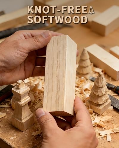 Basswood Carving Blocks for Beginners - 6Pcs 6" x 2" x 2" Large Soft Whittling Wood Blanks - Ready to Use for Crafts Kids & Adults Woodworking Projects - color: 6 PCS (6"x2"x2")