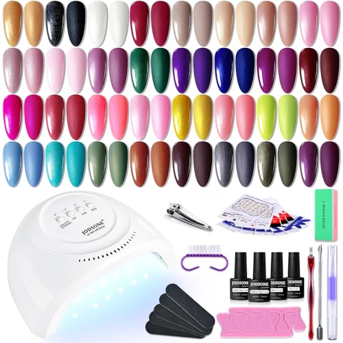 JODSONE Gel Nail Polish Starter Set Ribbon Glitter Summer Light Winter Dark Glossy 36-Piece Multi-color Gel Nail Polish Set - color: 32KIT 1G 10-A