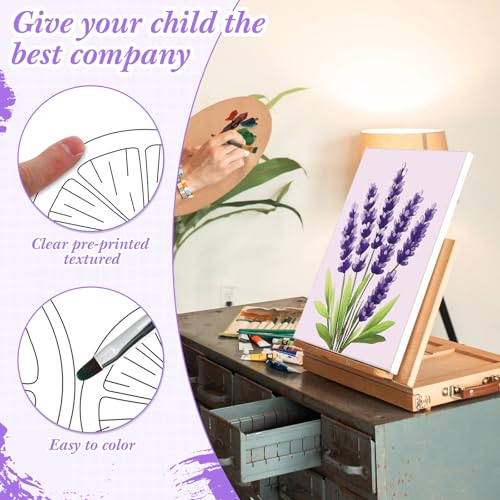 Engrowtic 12 Pcs 8 x 10'' Flower Pre Drawn Canvas to Paint Pre Printed Sketched Canvas for Adult Ladies Paint Art Party Favor Board Set for Craft(Fresh Style) - style: Fresh Style