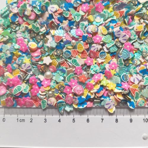 40g Mini Oceans Polymer Slices Adults Nails Slices Art Design Supplies DIY Craft (Oceans) - color: Oceans