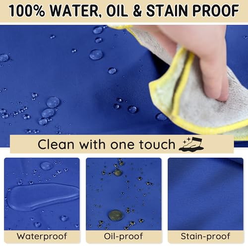 Chef Apron for Men and Women Wash Free Bib Apron with 2 Pockets Water & Oil Proof Adjustable Aprons - color: Blue