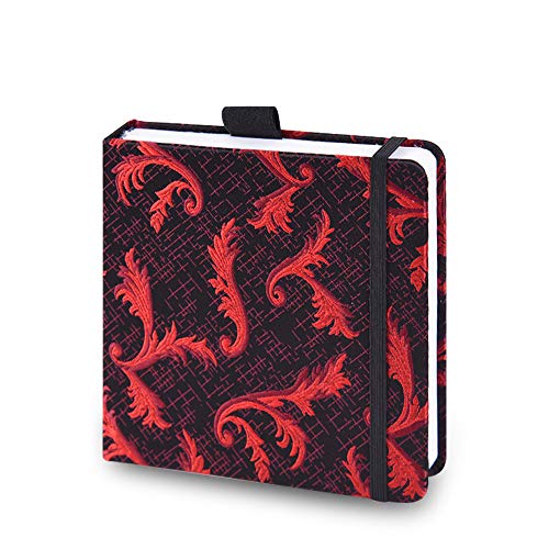 Mifuner Square 5.1x 5.1 165gsm Colored pencil paint Journal Hardbound 128pgs（64 Sheets Front Back Cold Pressed） Travel for Calligrapher Colored Pencil Sketch Doodles Handmade Cloth Cover feather - color: s-feather