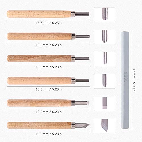 Swpeet 24Pcs Block Printing Starter Tool Kit, Rubber Stamp Carving Blocks, Ink Roller, Carving Tools, Gloves, Tracing Papers and Ink Mixing Tray for Stamp Carving