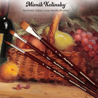 Creative Mark Mimik Kolinsky Watercolor Brush - # 16 Round - Long Handle Synthetic Paint Brush - Handmade in Germany - Synthetic Sable Paint Brushes for Professional Artists - Animal-Friendly - size: 16