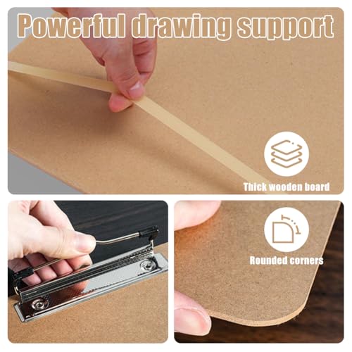 2 Pack 23" x 26" Drawing Board Large Sketch Board with Handle, Portable Art Clipboard for Drafting with Sturdy Clips & Elastic Bands, Artist Tote Board for Sketching, Drafting, Drawing & Painting