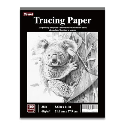 Tracing Paper for Drawing, 8.5”x11 Trace Paper, 100 Sheets (38 lb/ 60 GSM) Translucent Vellum Paper, Tracing Paper Pad for Sketching, Drawing, Overlaying Images, Vellum Art Papers.