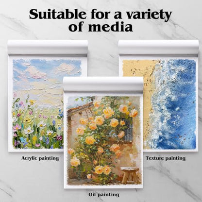 12 Sheets Canvas Paper Pad 16”x20”, 350 GSM Canvas Sheets Glue Bound Canvas Sketchbook for Adults and Students - Acrylic Painting, Oil Painting - size: 16”x20”
