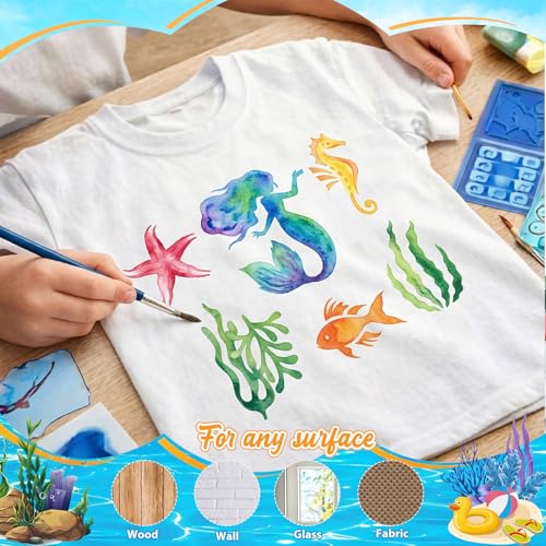 Fainne 100 Pcs Small Stencils for Crafts, 1.5 Inch Reusable Painting Stencils Painting Crafts Templates for Wood, Wall, Home Decor, Canvas, Fabric (Marine Life) - style: Marine Life