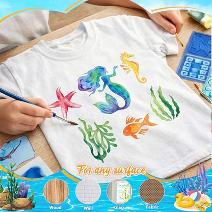 Fainne 100 Pcs Small Stencils for Crafts, 1.5 Inch Reusable Painting Stencils Painting Crafts Templates for Wood, Wall, Home Decor, Canvas, Fabric (Marine Life) - style: Marine Life
