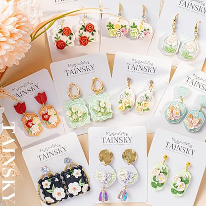 TAINSKY Polymer Clay Cutters - 22 Shapes Frame Clay Cutters, Boho Polymer Clay Cutters for Earrings Jewelry Making, Window Clay Cutters for Polymer Clay Jewelry. (Style-A) - color: Frame Set
